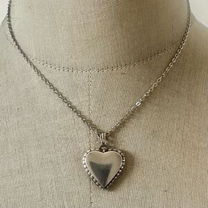 Vintage Sterling Silver Heart Locket 925 necklace